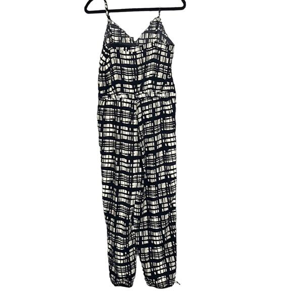 Madewell Navy and Cream Geometric Pattern Jumpsuit Women's S - Picture 4 of 5